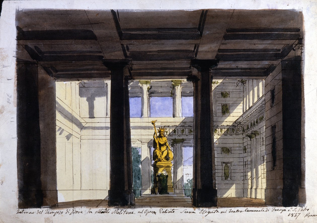 "Poliuto" için Set Tasarımı, Belediye Tiyatrosu, Faenza, 1857 by Italian School