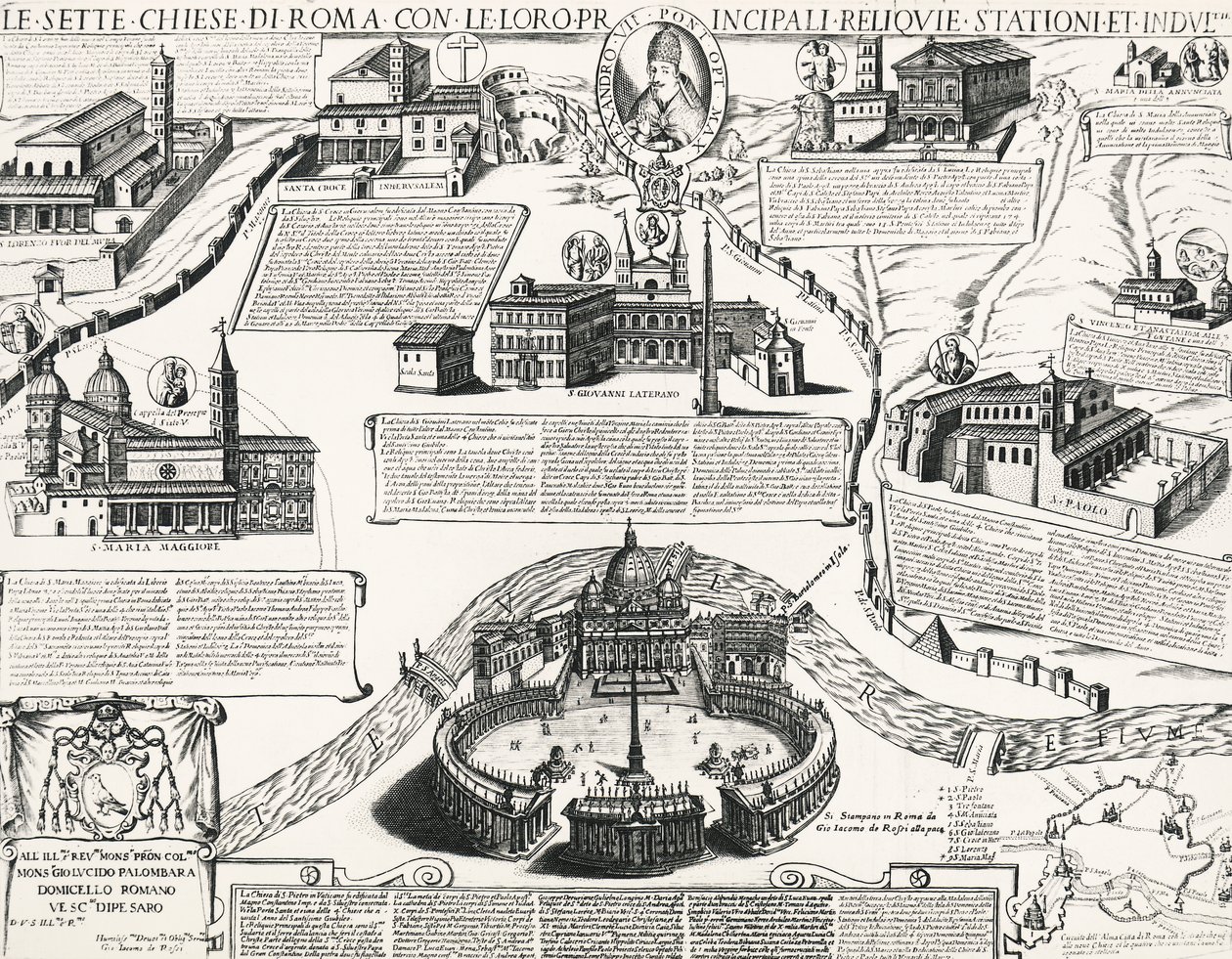 Yedi Roma Kilisesi, Alexander VII (Papa 1655-1667), İtalya portresi ile by Italian School