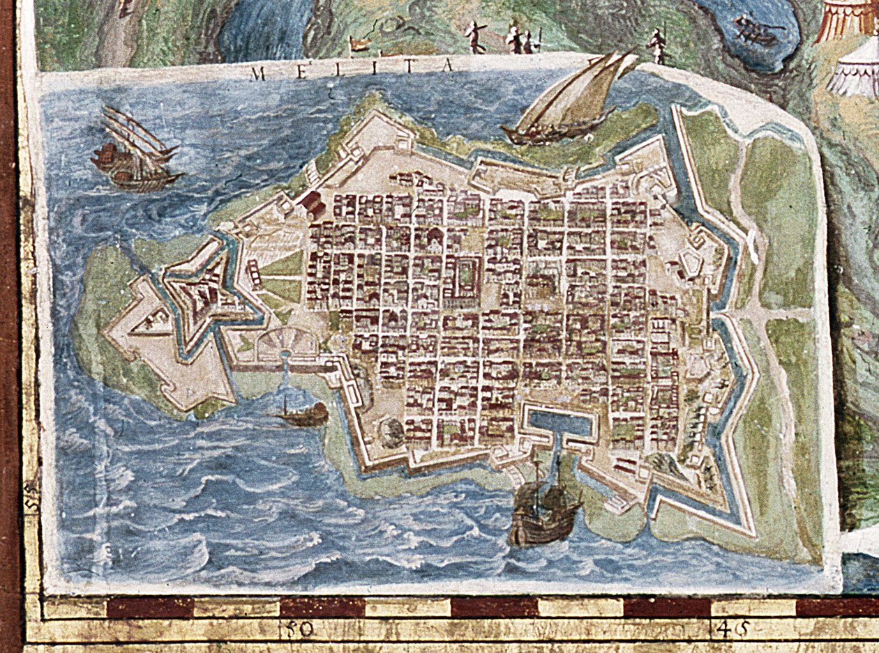 Malta Kuşatması, "Coğrafi Haritalar Galerisi"nden detay, 1580-83 by Italian School