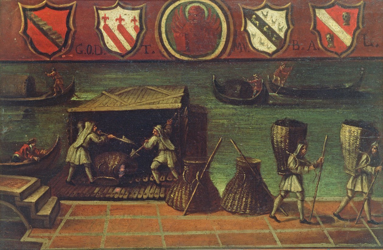 Venedik Kömür Taşıyıcıları Loncasının İşareti (panel) by Italian School
