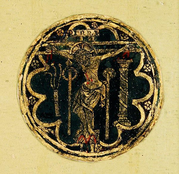 Çarmıha gerilmiş küçük panel (boyalı cam) by Italian School