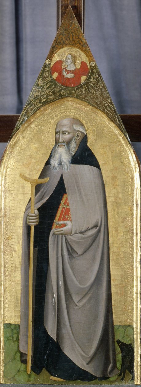 Aziz Anthony the Abbot, c.1360 (kavak ağacı üzerinde tempera) by Italian School