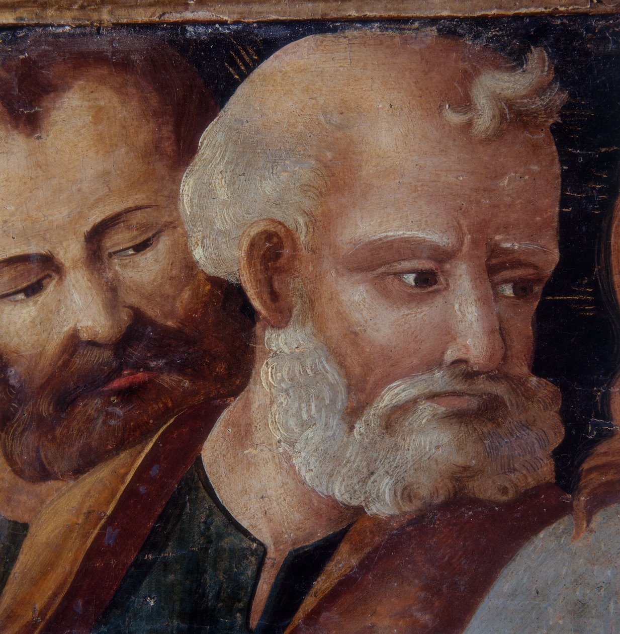 Aziz Peter, Aziz Peter ve Paul ile Madonna ve Çocuğu tasvir eden altar parçasının detayı, 1540 (panelde tempera) by Italian School