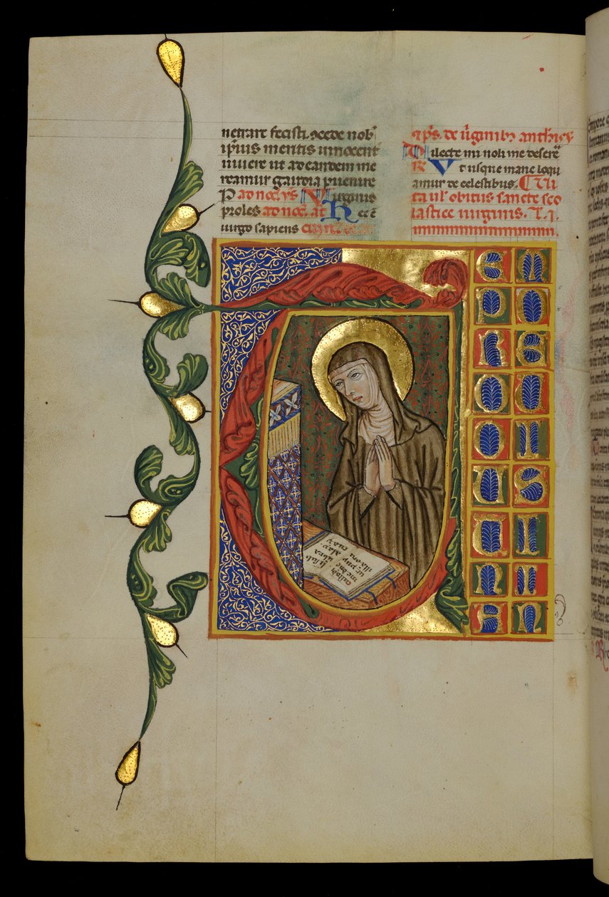 St Scholastica açık kitap ile by Italian School