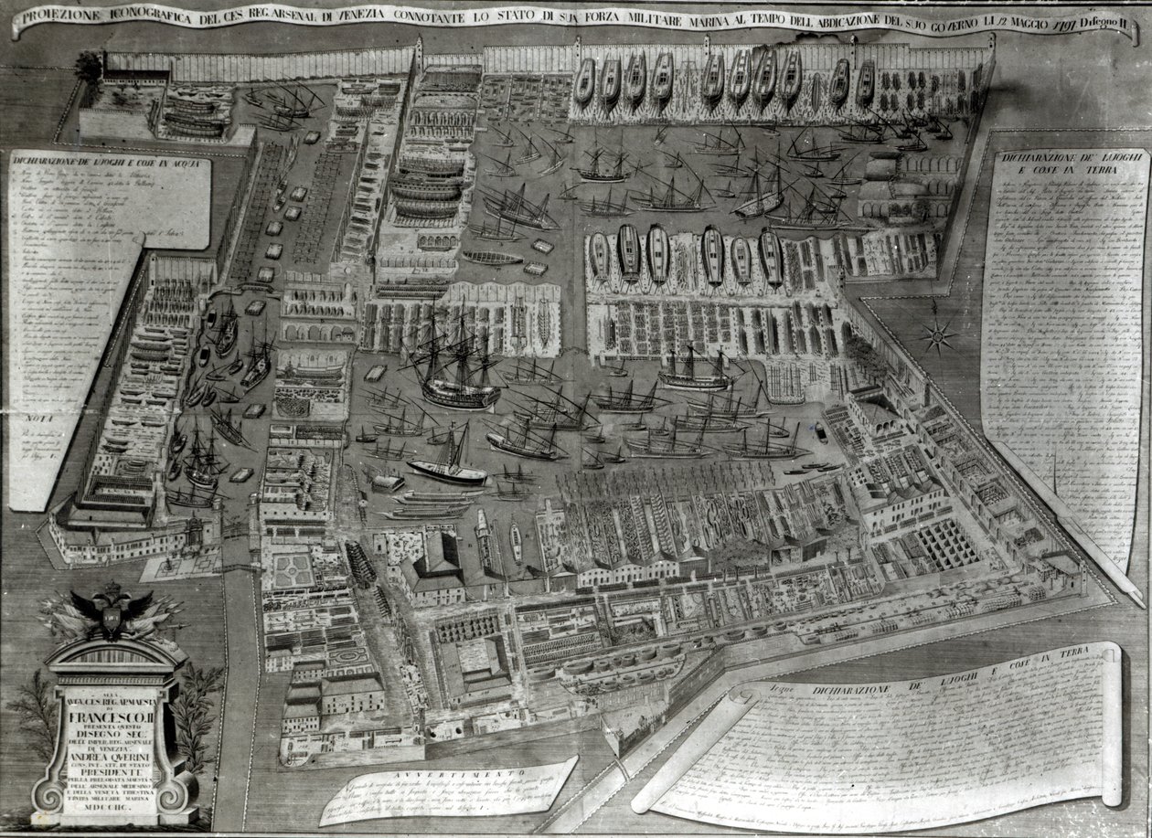 Arsenal, Venedik (renkli gravür) by Italian School