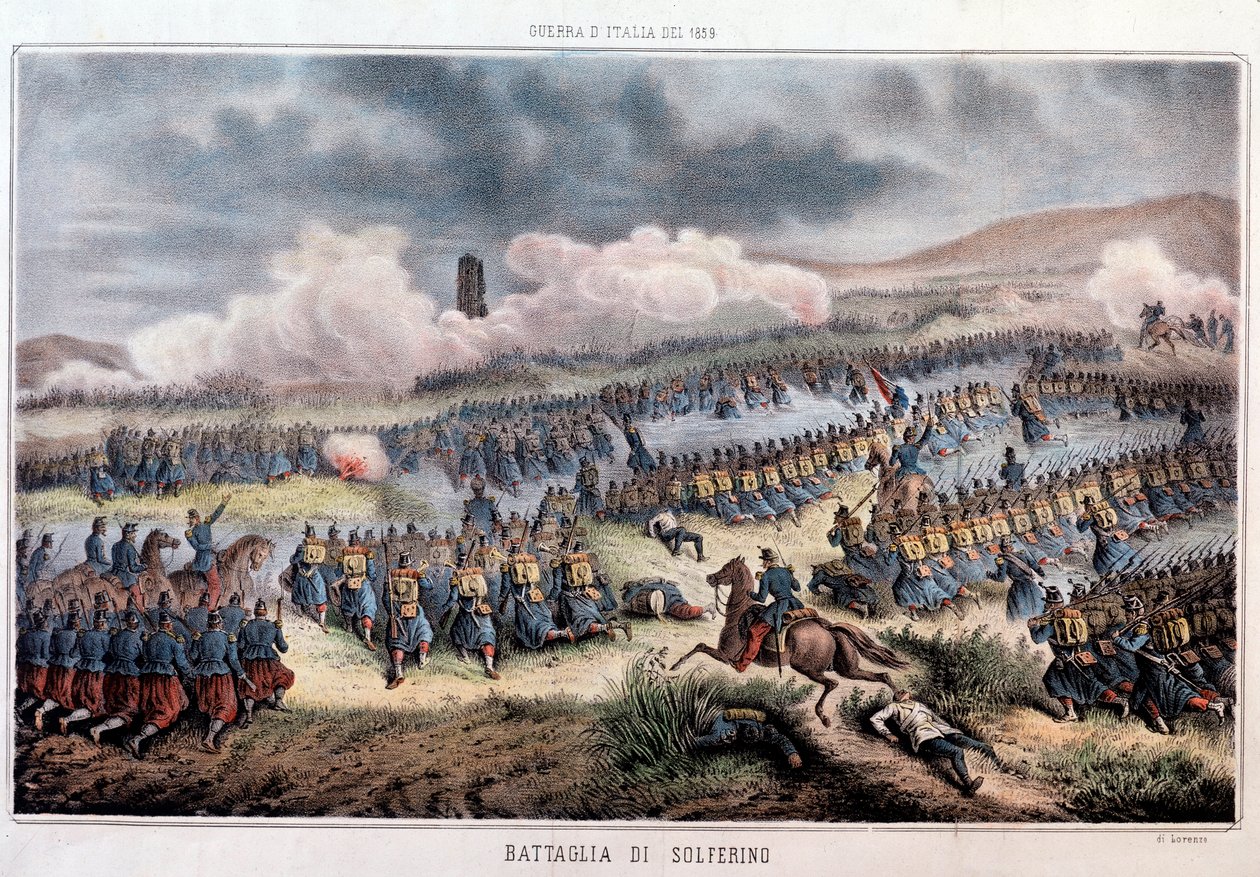 Solferino Savaşı, 24/06/1859 (Baskı by Italian School