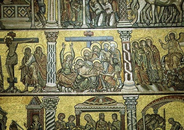 Ağıt, detay, 13. yüzyıl sonu (mozaik) by Italian School