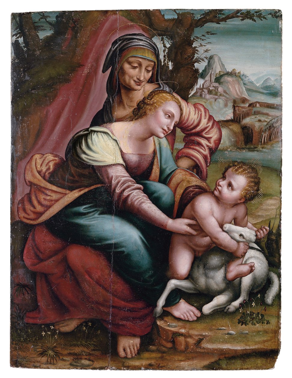 Madonna ve St. Anne ile Çocuk, Kuzey İtalya by Italian School