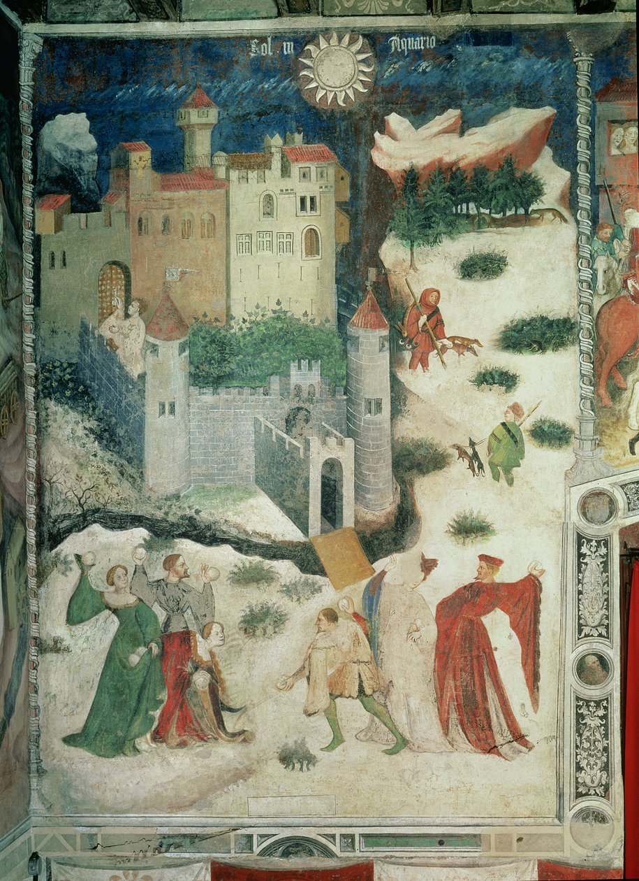 Ocak Ayı, c.1400 (fresk) (ayrıca bkz. 498706) by Italian School