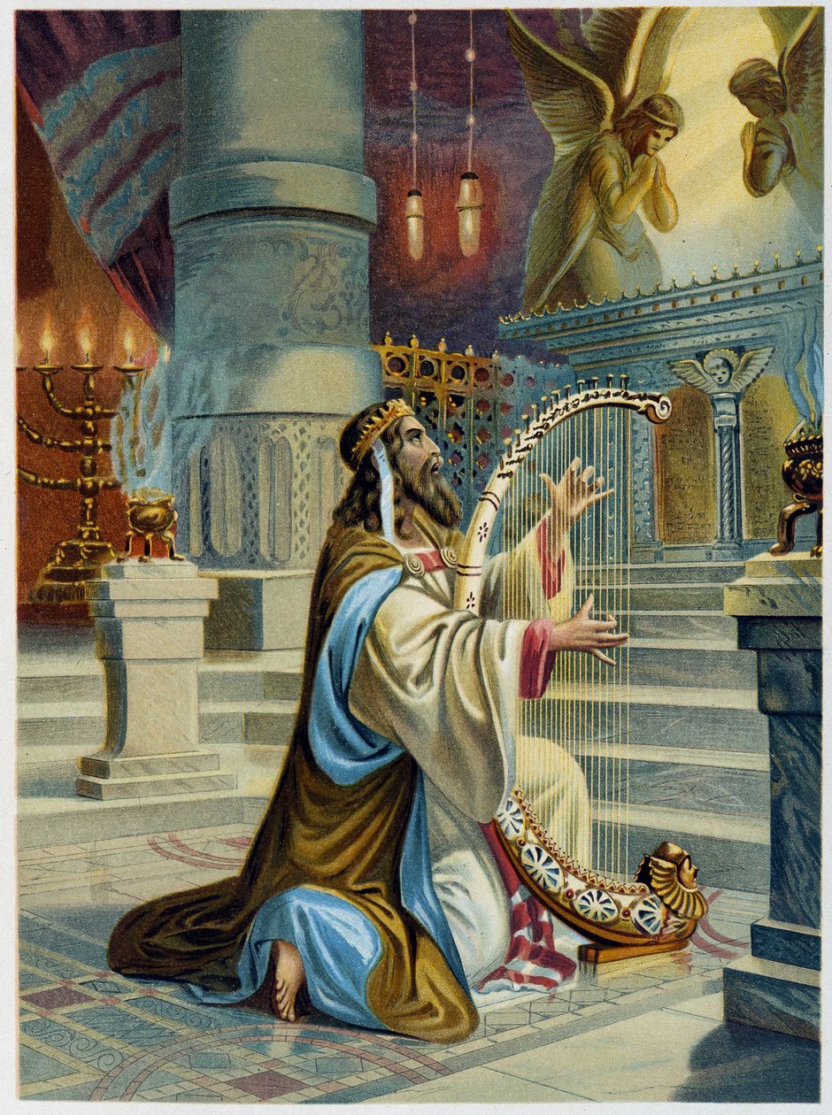 Palmist David, Giovanni Ladislao Sykora (cilt 1) tarafından “Altın klasik İncil: antik ve yeni çabada ilahi vahiy tarihi”, Don Clemente Benetti tarafından çevrildi. (İtalyanca İncil) by Italian School