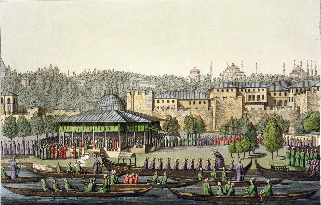 Amiralin Padişaha Takdimi, III. Kısım, Uluslar Tarihinin I. Cildinden levha 14, Giacomo Bussi tarafından oyulmuş, c.1820 (aquatint) by Italian School