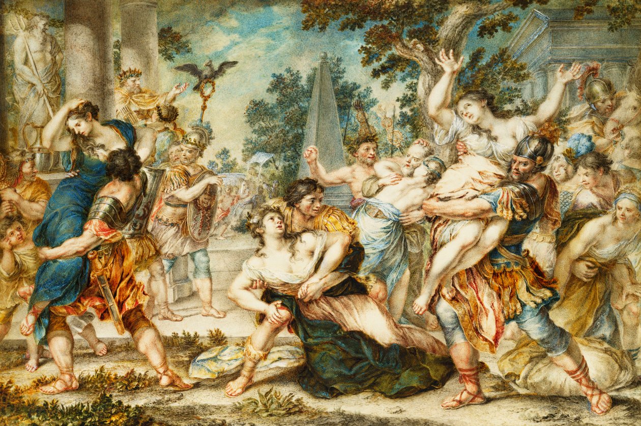 Sabine Kadınlarına Tecavüz, c.1700 by Italian School