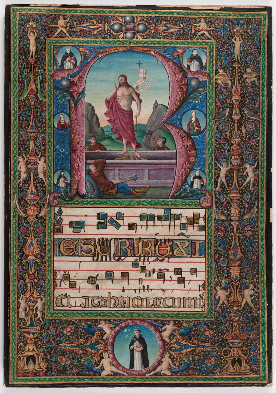 Diriliş, Kuzey İtalya, c.1500 (parşömen üzerinde tempera) by Italian School