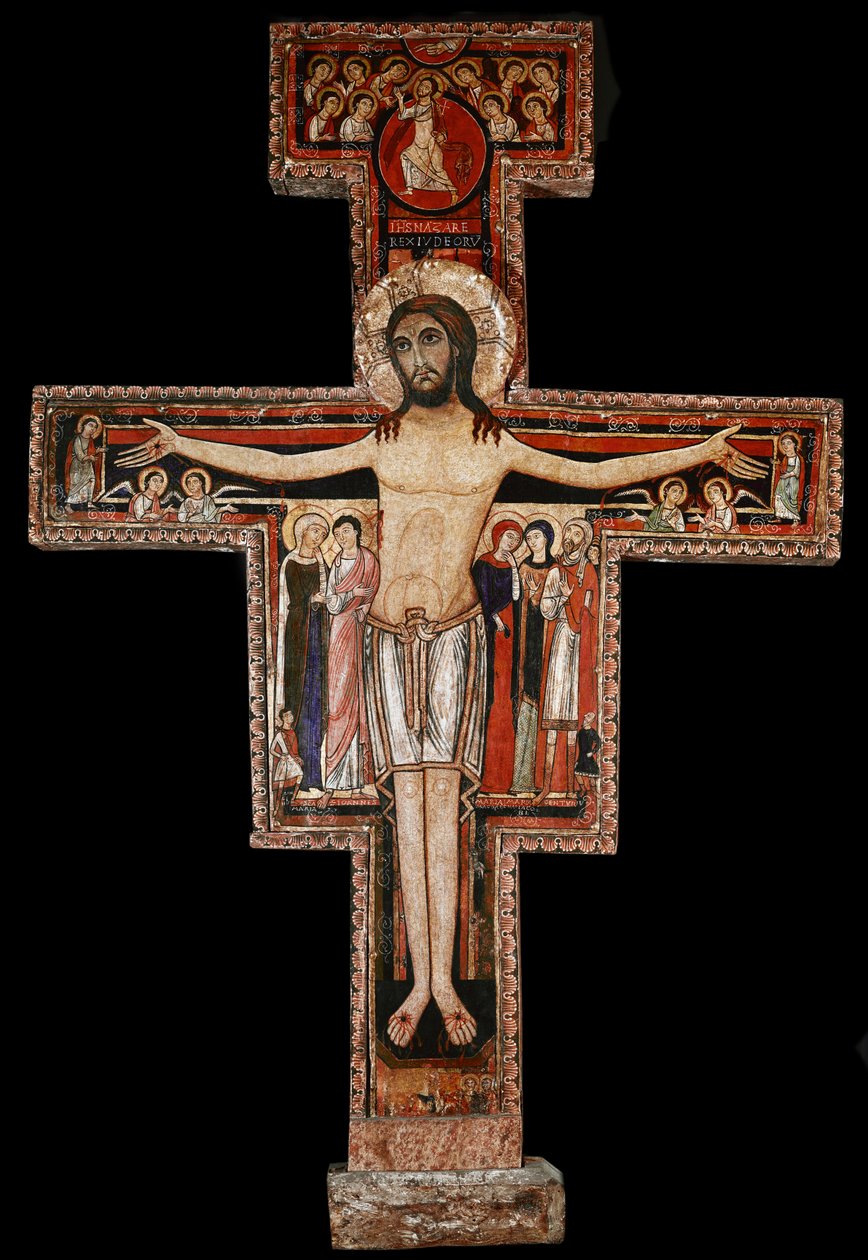 San Damiano haçı, c.1100 (boyalı ahşap) by Italian School