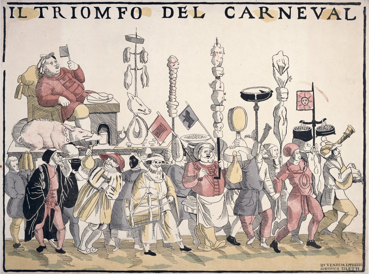 Karnavalın Zaferi (renkli gravür) by Italian School