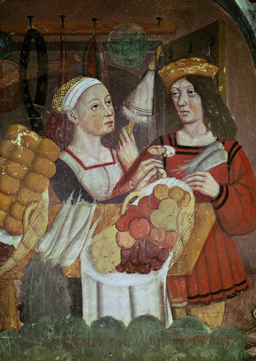 Sebze Pazarı (fresk) (detay) by Italian School