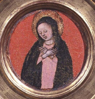 Meryem Ana, bir triptiğin (panel) sağ tarafı (ayrıca bkz. 74615 ve 74616) by Italian School