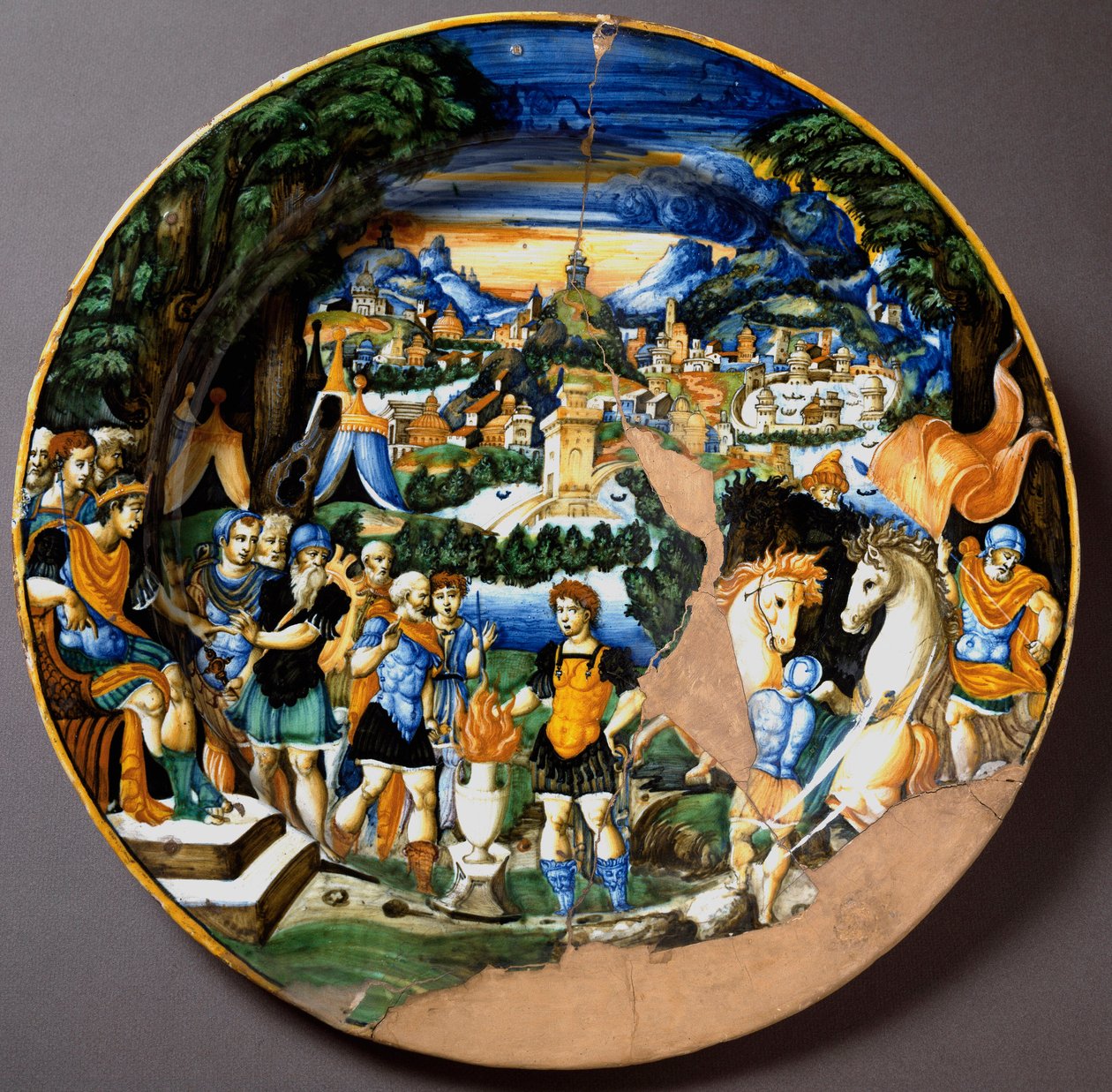 Kahramanlar Caius Mucius Scaevola, Etrüsk kralı Porsenna ile karşı karşıya. Urbino