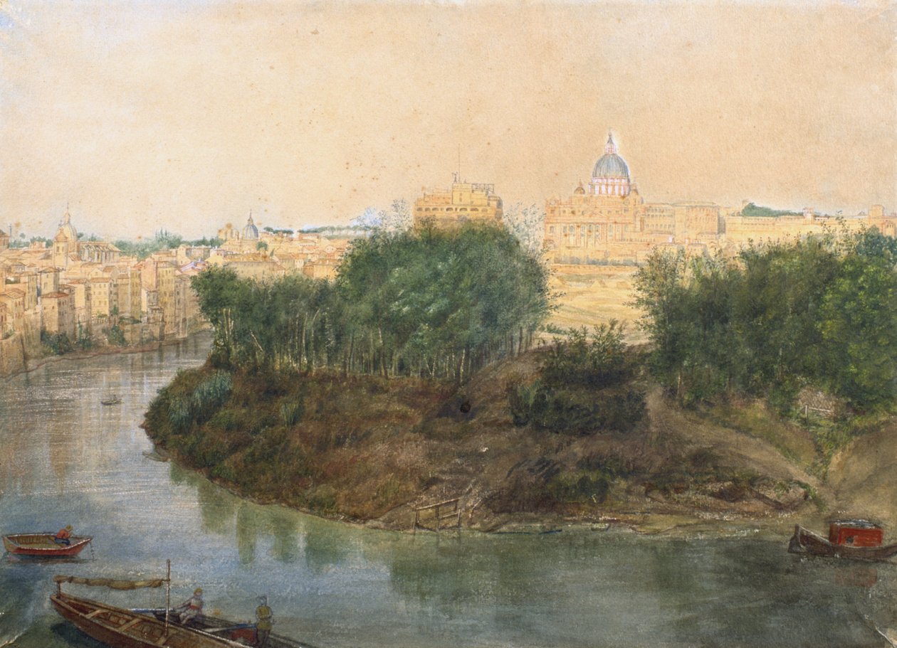 Tiber Adası (kağıt üzerine kalem ve wc) by Italian School