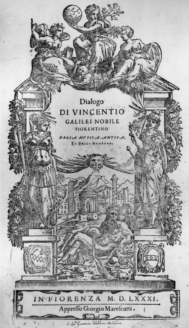 Vincenzo Galilei tarafından yazılan Della Musica Antica et (sic) della Moderna