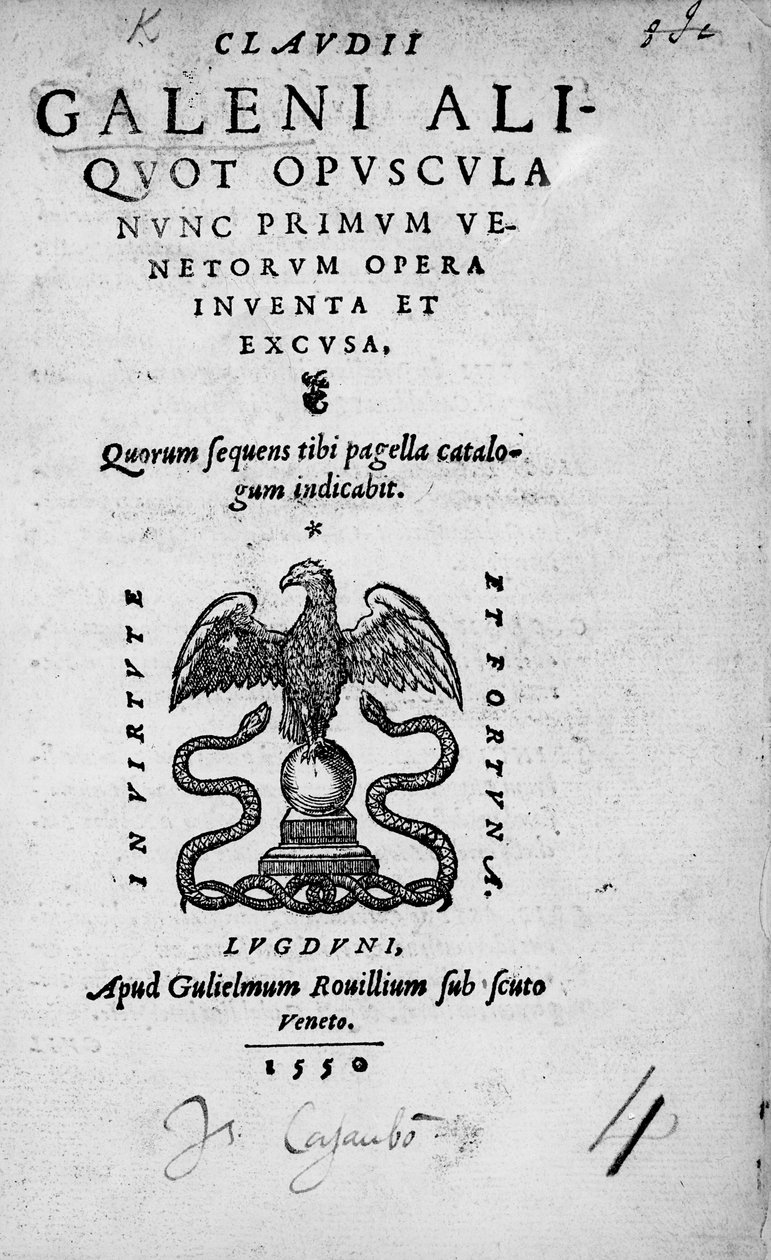 Başlık sayfası Claudius Galen