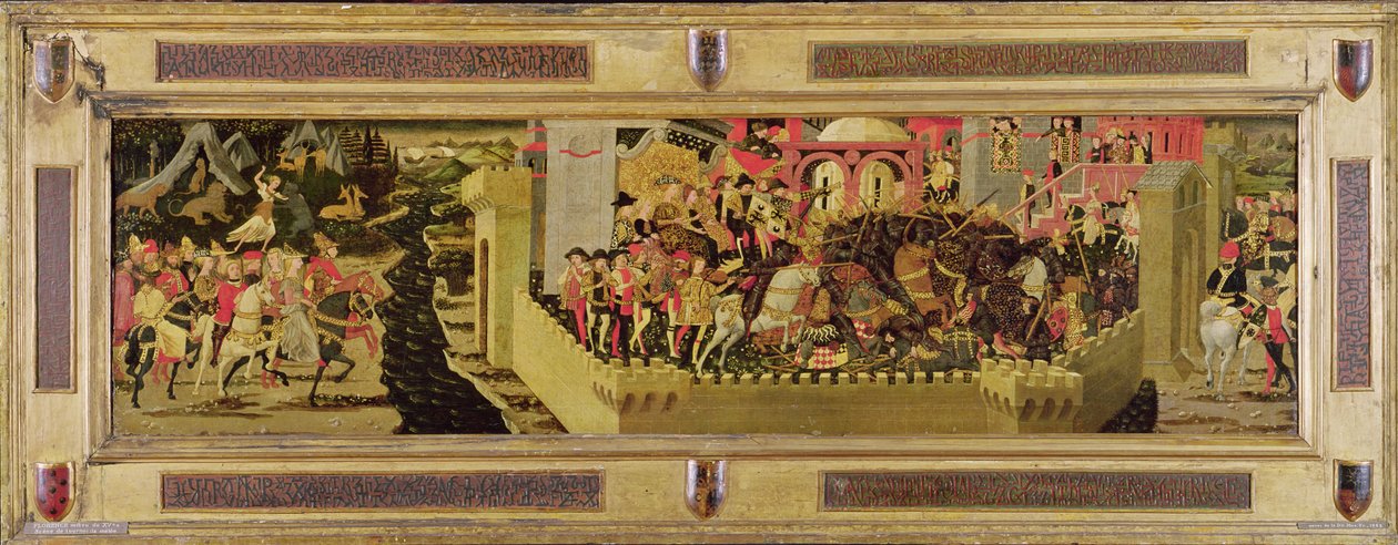 Turnuva Sahnesi: Yakın Dövüş (panelde yağ) by Italian School