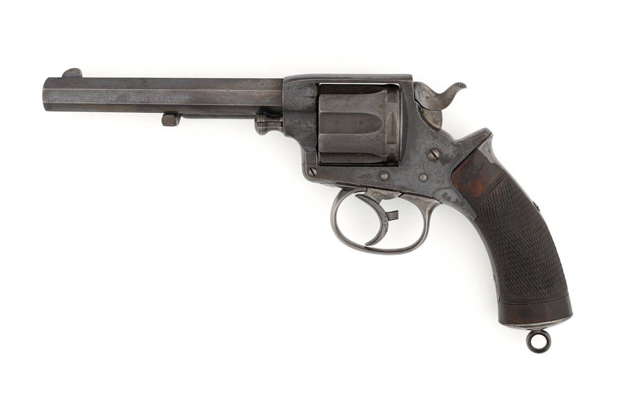 Tranter .450 inç çift etkili merkezden ateşlemeli tabanca, c.1878 (tabanca, merkezden ateşlemeli, Tranter MK I, Ordu çift etkili .450) by Italian School