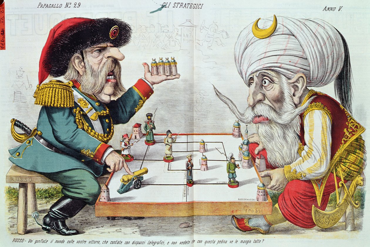 Türkiye ve Rusya bir strateji oyunu oynuyor, Le Perroquet, 1877 by Italian School