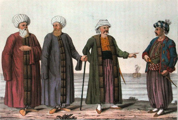 V. Raineri (aquatint) tarafından oyulmuş Osmanlı Donanması Üniformaları by Italian School