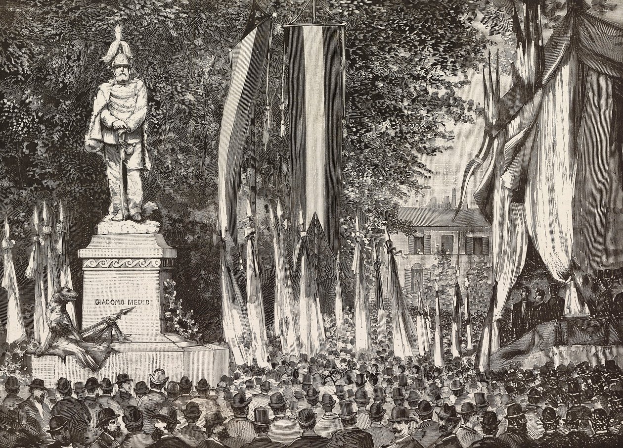 General Giacomo Medici anıtının açılışı, Milano, İtalya, Edoardo Ximenes