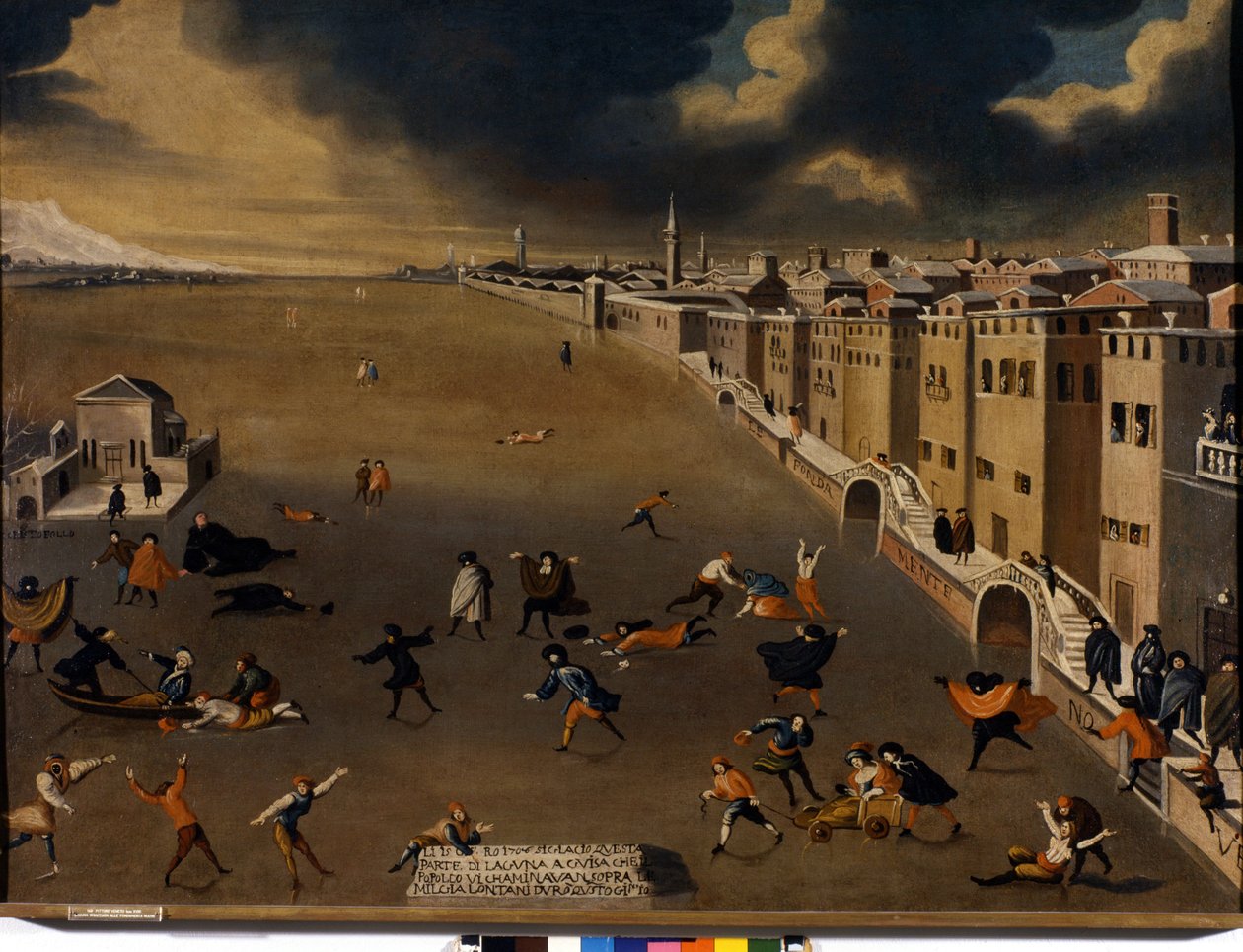 Venedik. 18. yüzyılda Fondamenta Nuove semtindeki donmuş lagün. Venedik, Pinacoteca Querini - Stampalia. by Italian School