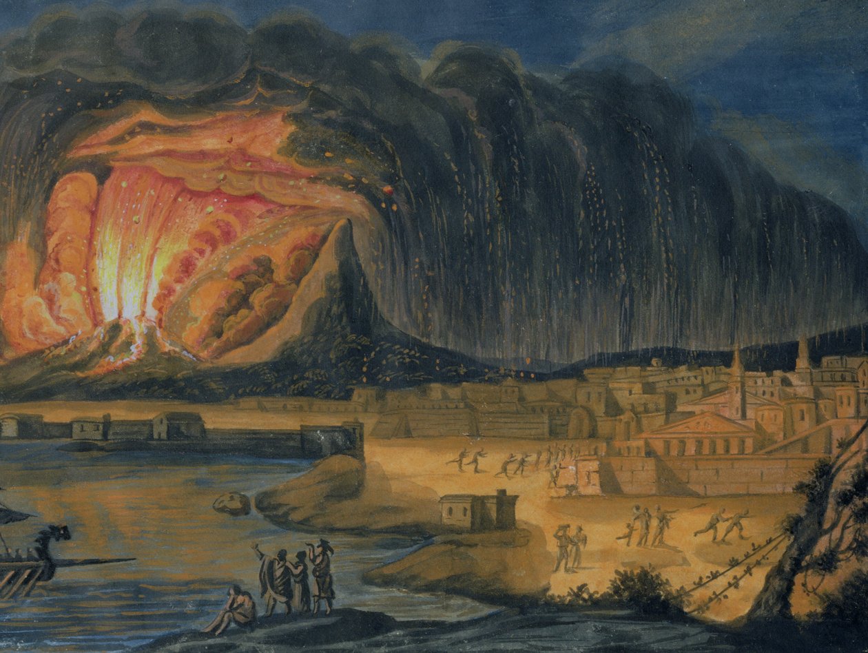 Napoli Yakınlarında Patlayan Vezüv, 1815 dolayları by Italian School