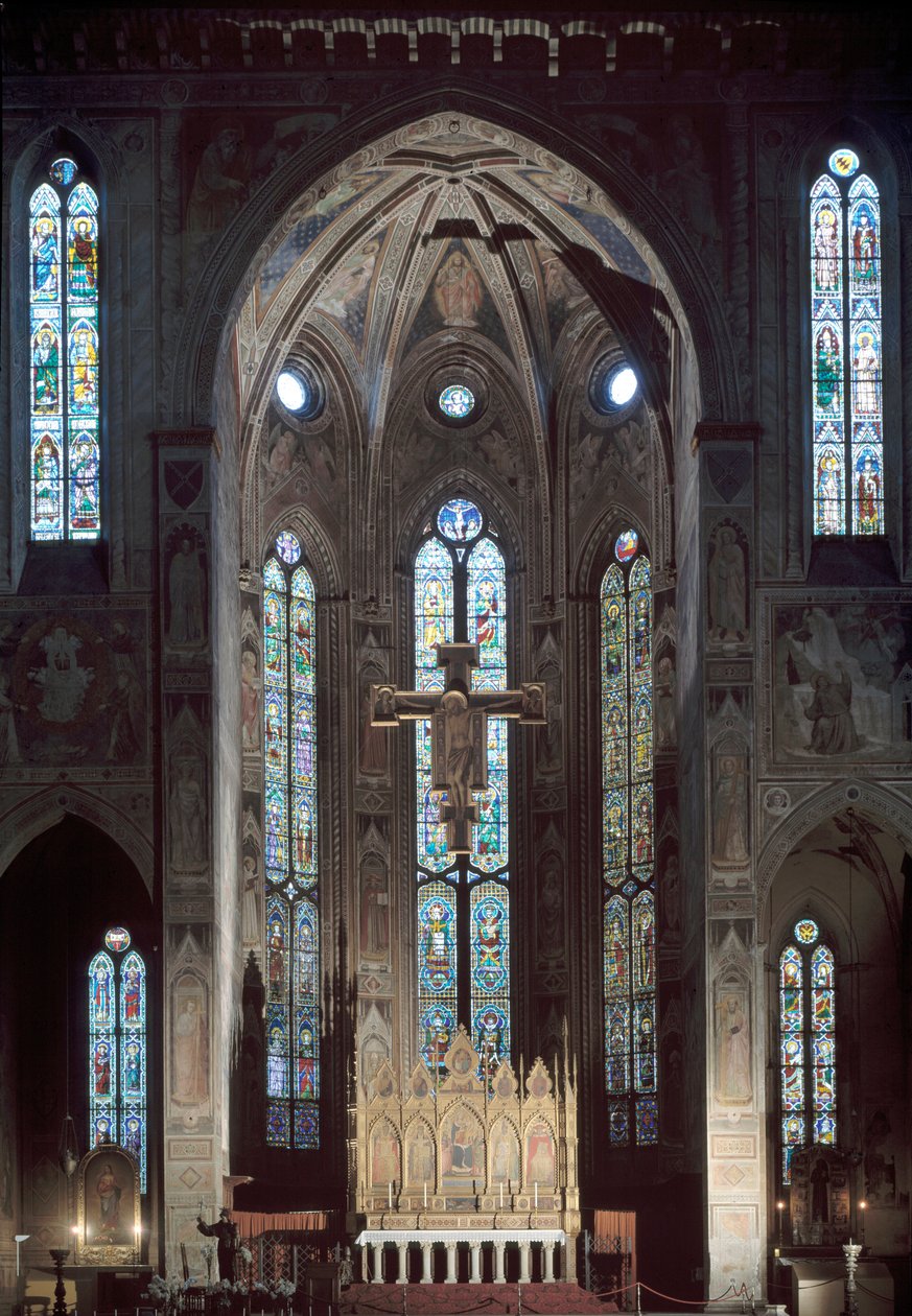 14. yüzyılın başlarında fresk ile Santa Croce kilisesinin cappella maggiore görünümü by Italian School