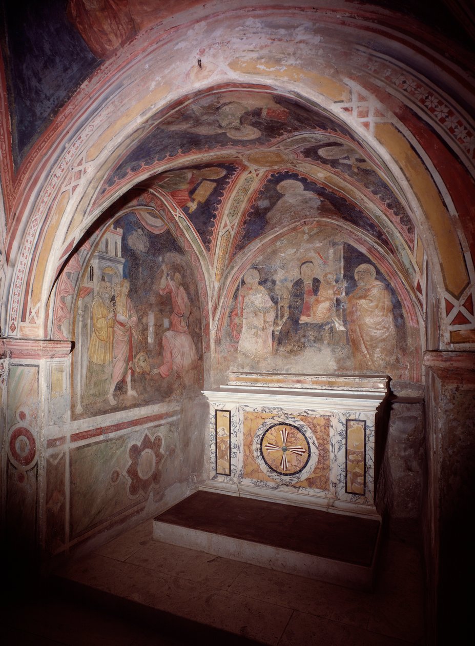 Kozmatik tarzda sunak ile üst kilise papaz evinin görünümü by Italian School
