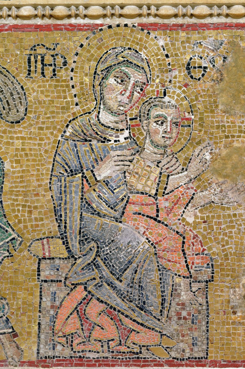 Bakire ve Çocuk, Cosmati (mozaik) by Italian School