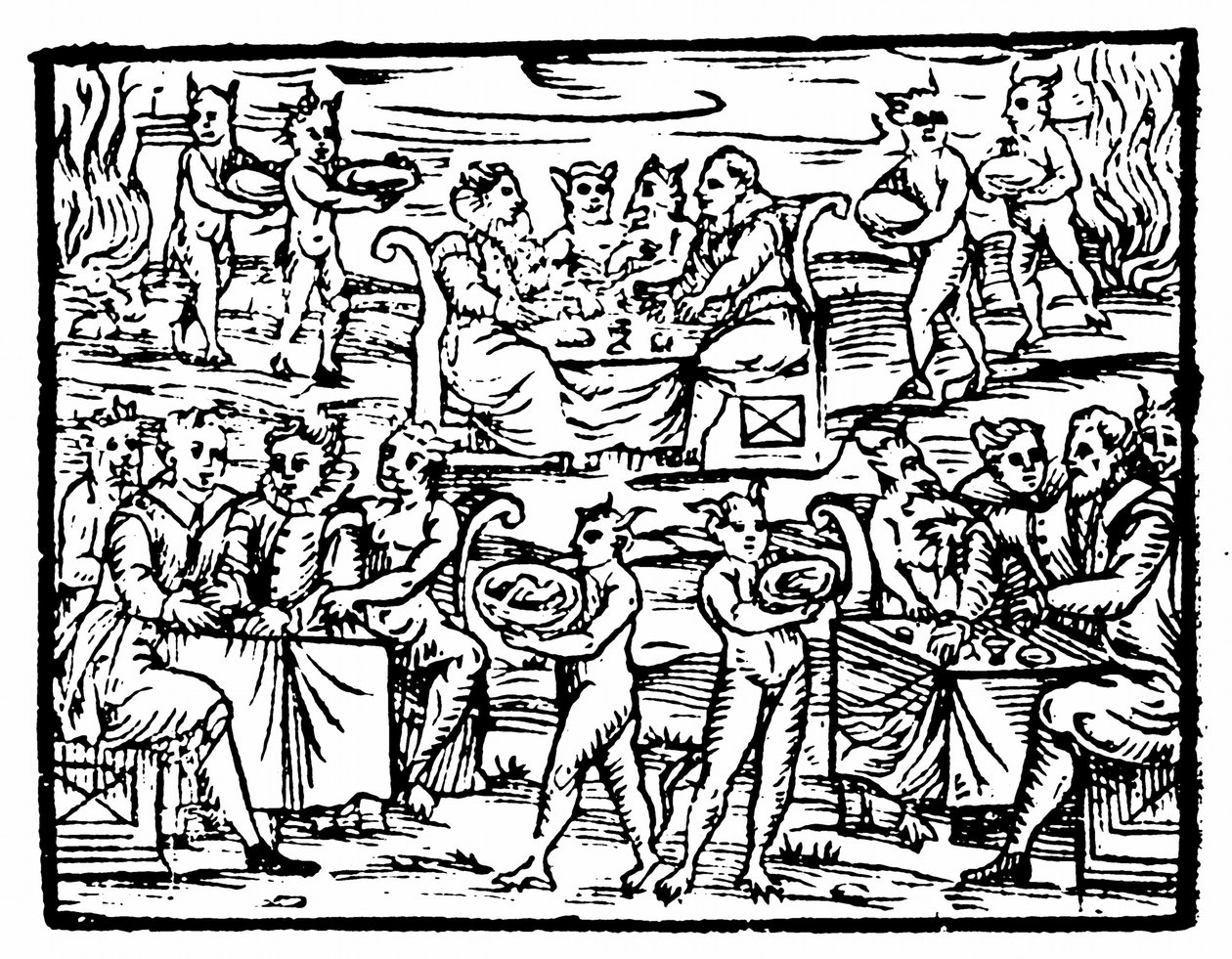 Şabat Günü ziyafet çeken cadılar ve büyücüler, Francesco Maria Guazzo tarafından hazırlanan Compendium Maleficarum