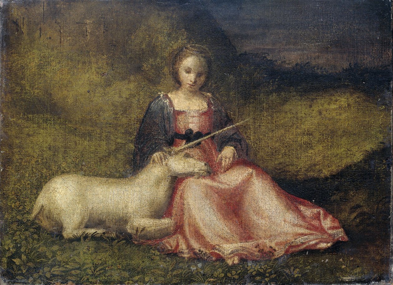 "Tek Boynuzlu Kadın, anonim, c.1510 by Italian School