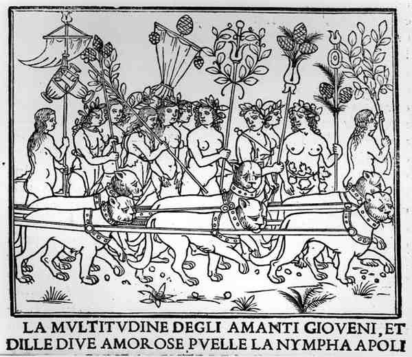 Genç aşıkların çokluğu ve sevgi dolu divalara söyle pvelle la nympha apoli by Italian School Italian School
