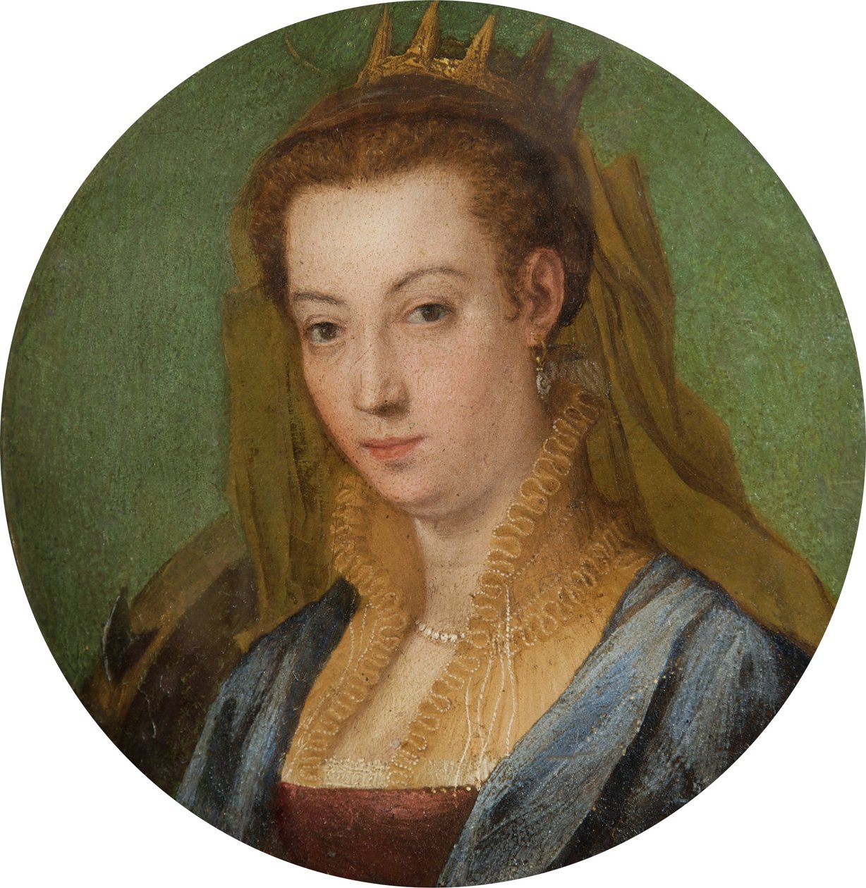 Aziz Catherine (bakır üzerine yağ) by Italian School Italian School