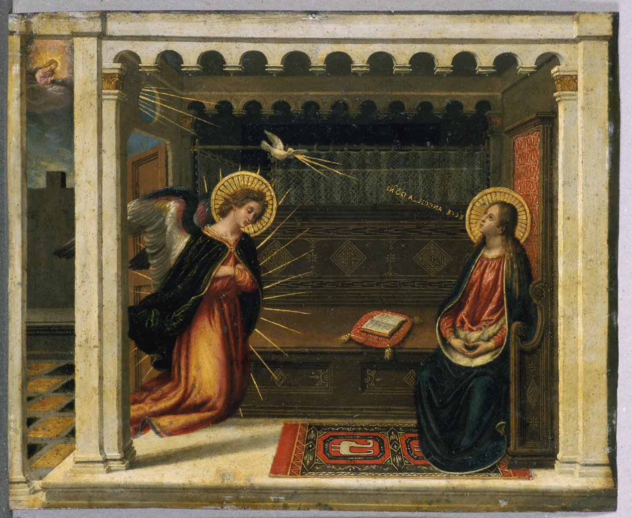 Müjde (bakır üzerinde tempera) by Italian School Italian School