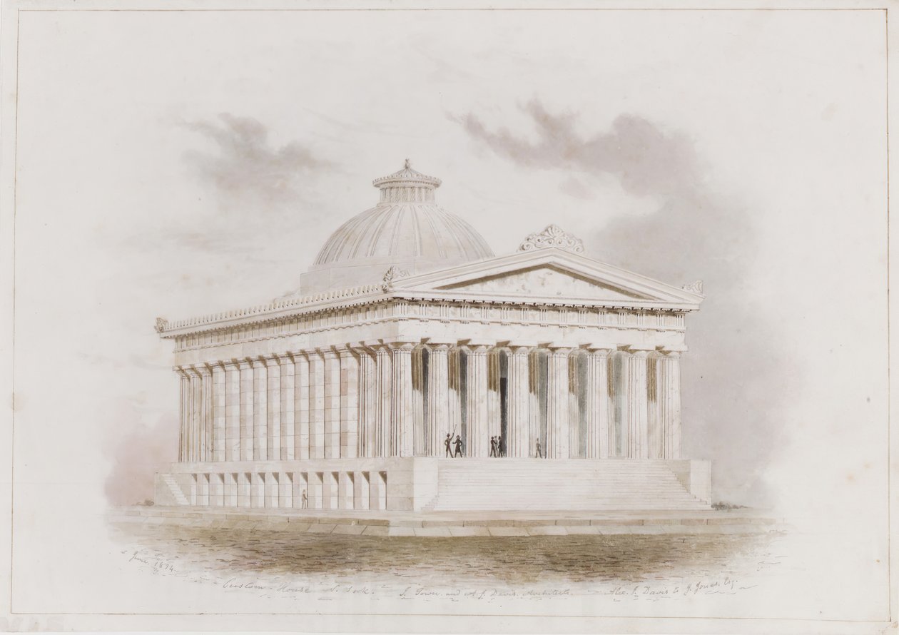 ABD Gümrük Binası, New York perspektifi, 1834 by Ithiel Town