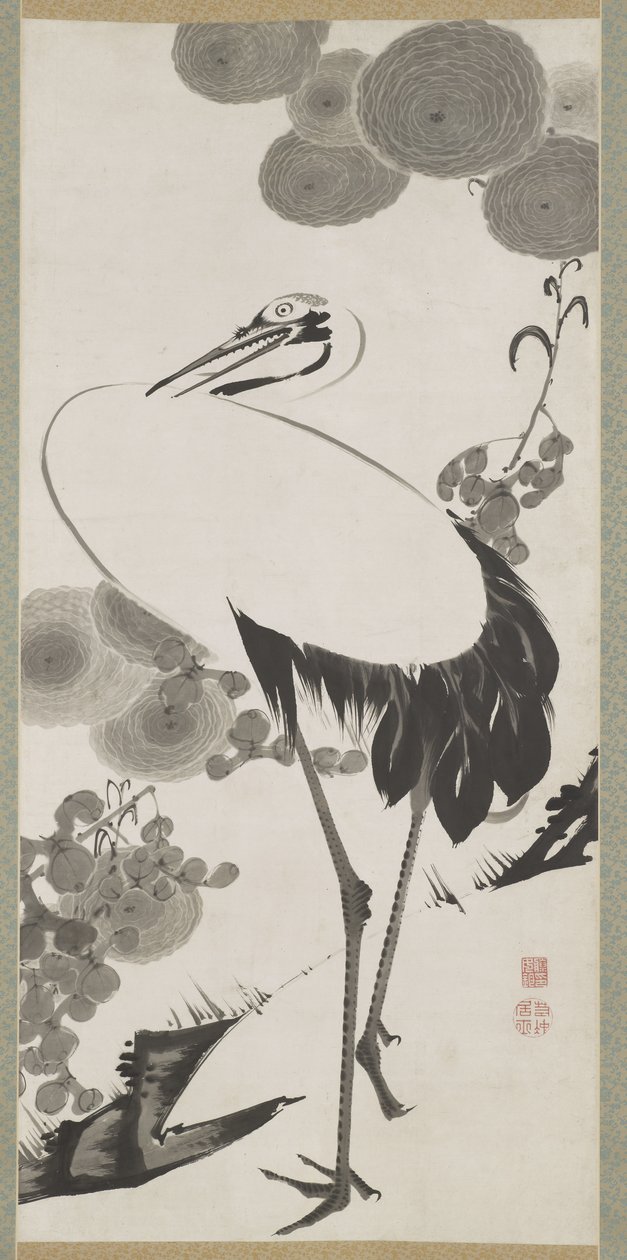 Turna, Asma Parşömen, Edo Dönemi (kağıt üzerine mürekkep) by Ito Jakuchu