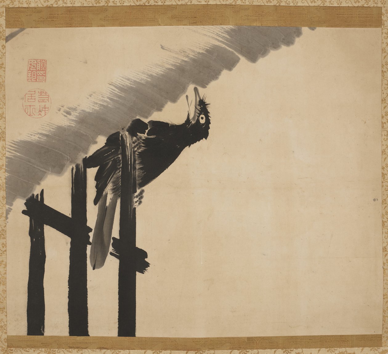 Tepeli Myna (kağıt üzerine mürekkep) by Ito Jakuchu