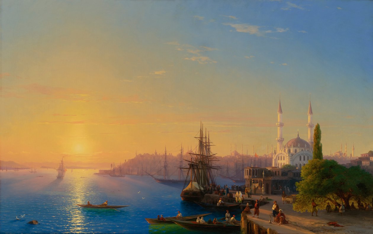 Konstantinopolis ve Boğaz manzarası by Ivan Konstantinovich Aivazovsky