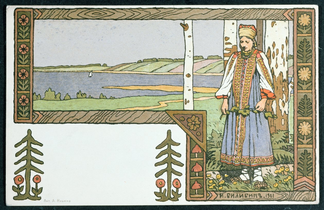 Genç Kız ve Huş Ağacı, 1901 by Ivan Yakovlevich Bilibin