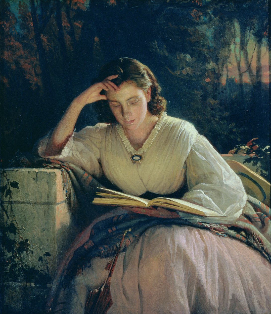 Okuma (sanatçının karısının portresi), 1863 by Ivan Nikolaevich Kramskoy
