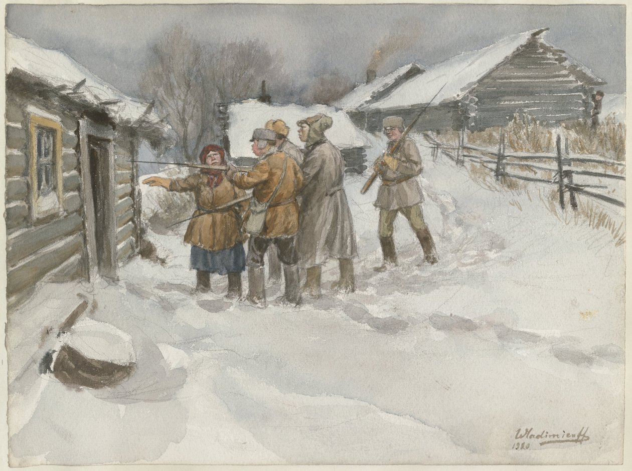 Suluboya dizisinden arama ve el koymadan önce, 1920 Rus devrimi by Ivan Alexeyevich Vladimirov