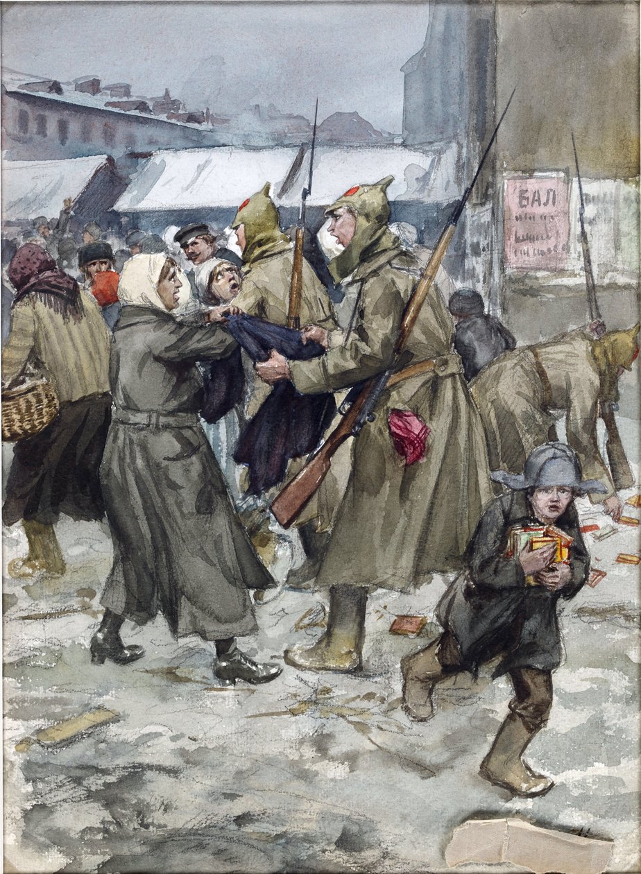 Petrograd'da Vladimirov, Ivan Alexeyevich (1869-1947) tarafından serbest ticaret. Suluboya, Kağıt Üzerine Guaj by Ivan Alexeyevich Vladimirov