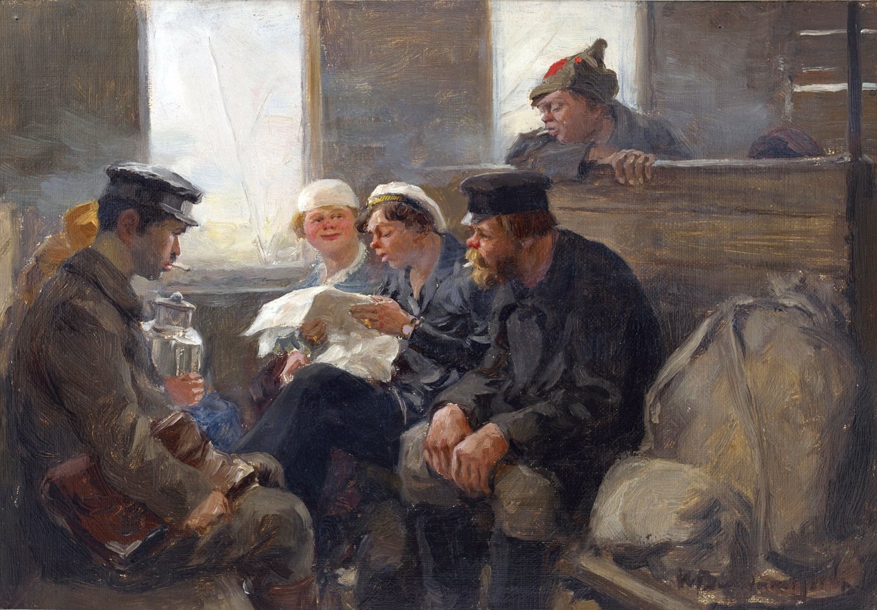 Vladimirov, Ivan Alexeyevich (1869-1947) tarafından bir trende Bolşevikler Grubu. Ahşap üzerine yağ by Ivan Alexeyevich Vladimirov