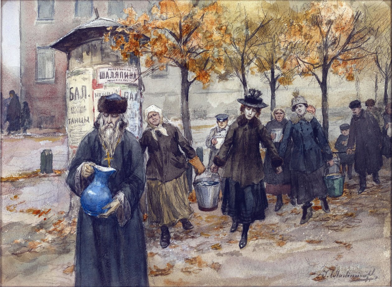Vladimirov, Ivan Alexeyevich (1869-1947) tarafından susuz Petrograd. Suluboya, Kağıt Üzerine Guaj by Ivan Alexeyevich Vladimirov